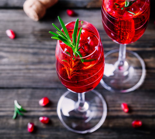 Pomegranate Royale Champagne Cocktail